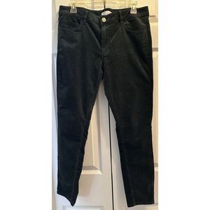 Loft Dark Green Curvy Skinny Corduroy Pants Size 6